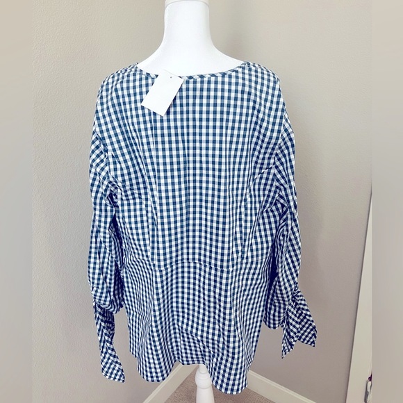 JCrew Blue and White Gingham Top - Picture 2 of 2